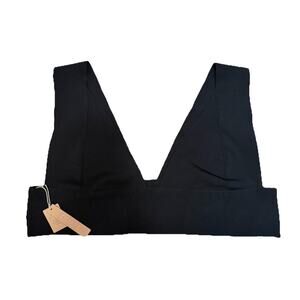 Skims Knit Swim Beachwear Plunge Bikini Top ONYX Black SW-PLG-0163 Plus Size 3XL